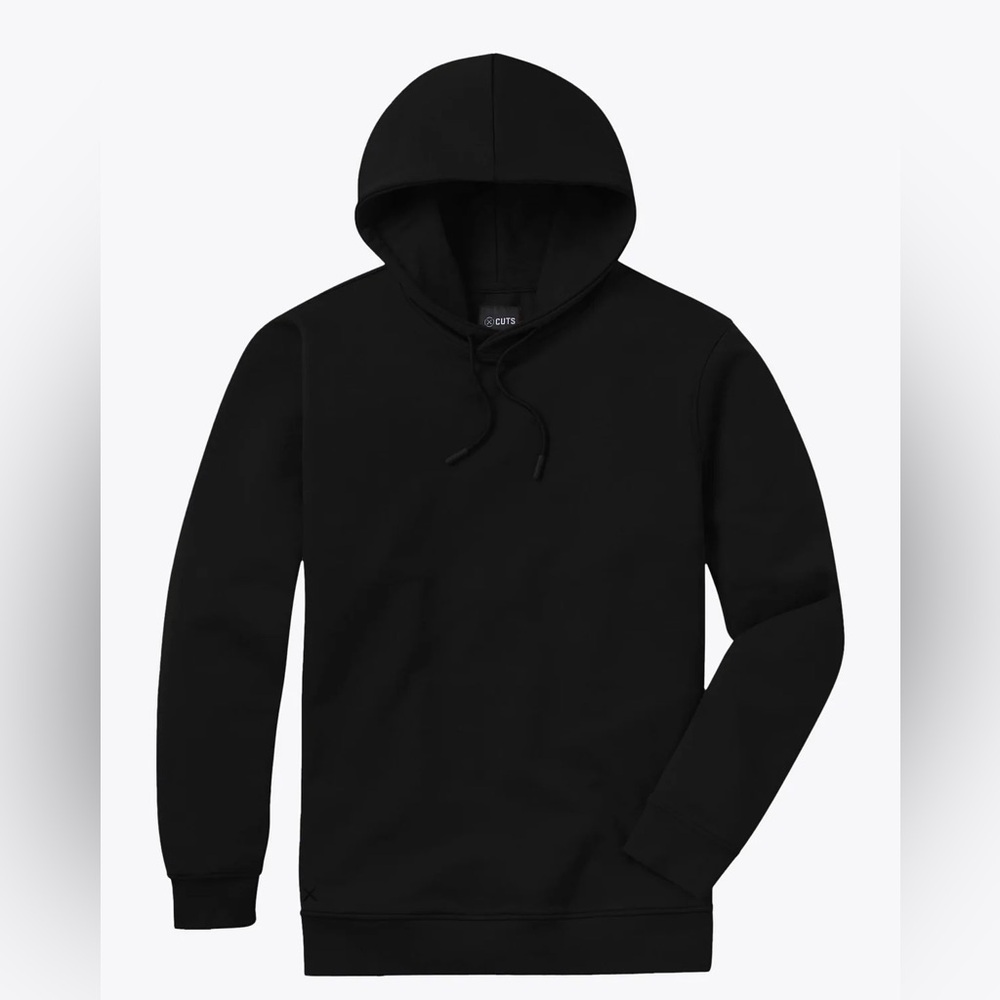 Cuts Clothing Hoodie Mens L Black Classic Fit Sweatshirt Pullover Drawstring